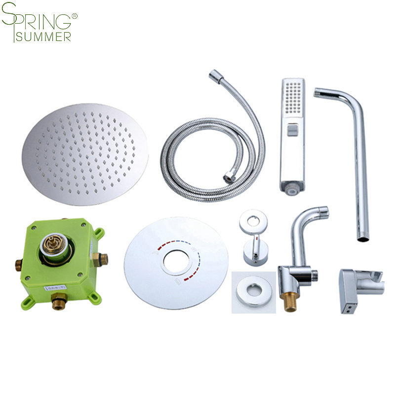 Factory Sales in-wall  Bath & shower Faucets Brass Thermostatic Concealed Shower Mixers Taps