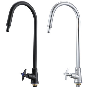 Single Laboratory Water Faucet Black Lab Sink Basin White Chrome Elbow Laboratory Taps