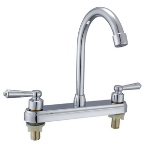 SPRING SUMMER  8" Rotating Sink 2 Holes Basin Mixer Tap 3 Holes Dual Handle Basin Faucets