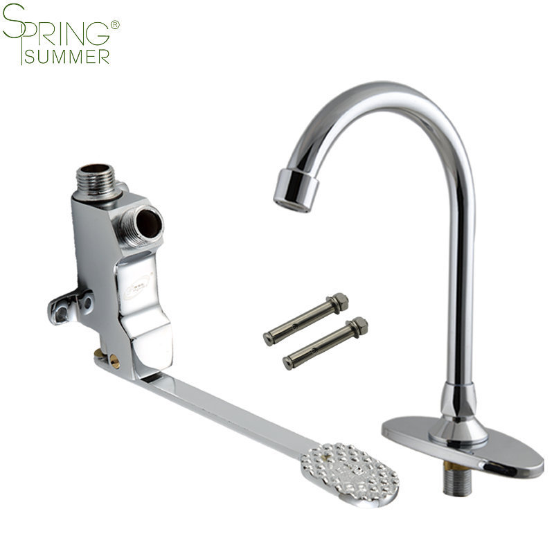 Hospital Hotel Pedal Water Bathroom Basin Faucet, Switch Control By  Foot Pedal wash bassin tap ,school public toilet foot water