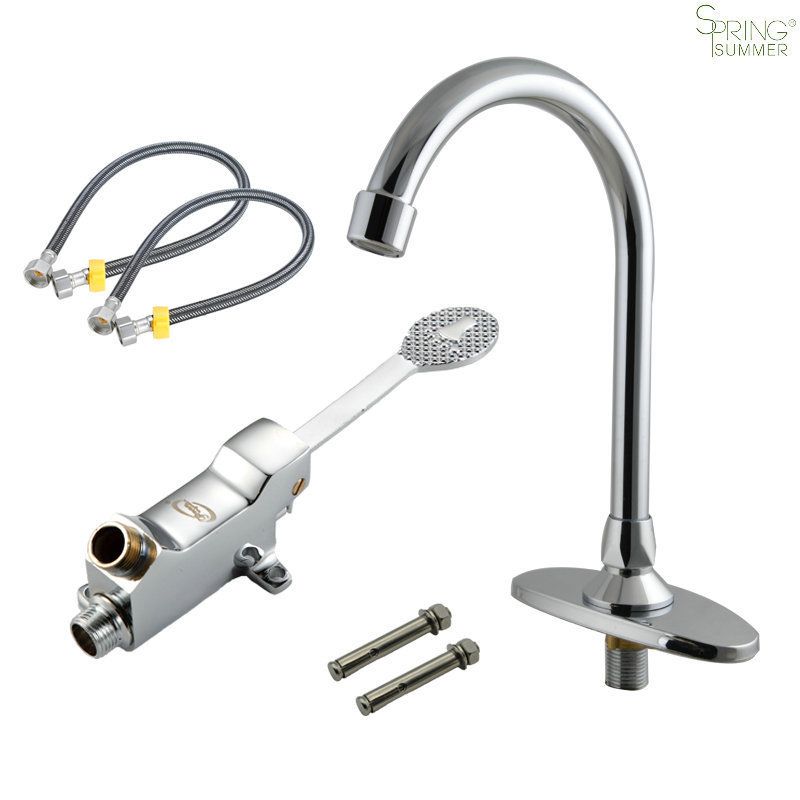 Hospital Hotel Pedal Water Bathroom Basin Faucet, Switch Control By  Foot Pedal wash bassin tap ,school public toilet foot water