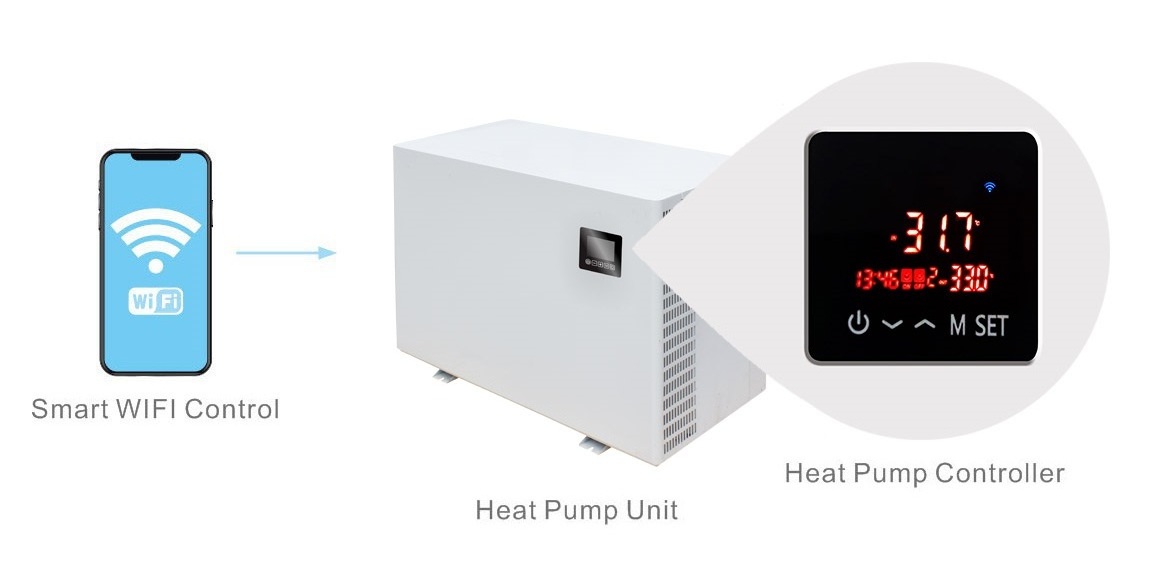 Heat Pump Manufacturer R32 Mini DC Inverter Heat Pump Swimming Pool Water Heater Solar Pool Heater