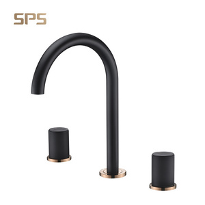 A2034 Luxury Sink Faucet Bathroom Mixer Brass Material Water Tap Gold Black Faucets, Mixers & Taps