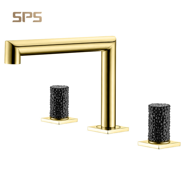 A3002 Three Holes Bathroom Washbasin Single Lever Sink Brass Copper Basin Faucet and accessories Hot and Cold Water Mixer Tap