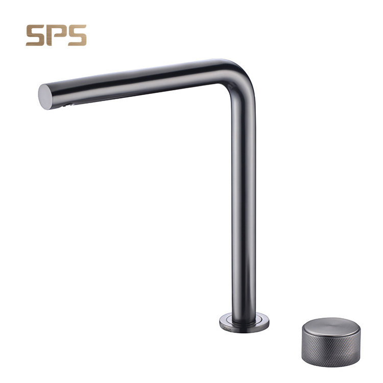 A2028 Wholesale Luxury bathroom 2 Hole Mixer Tap Square Mixer single handles waterfall faucet water basin Sink basin mixer tap