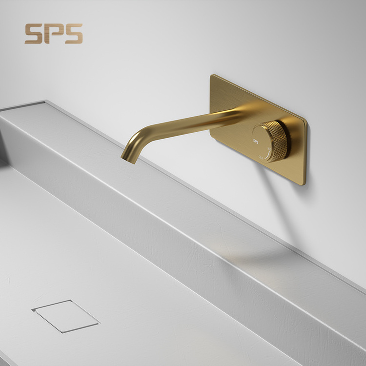 A2243 unique bathroom square brass waterfall basin mixer faucets wall mounted concealed basin bathroom faucet, mixers & taps