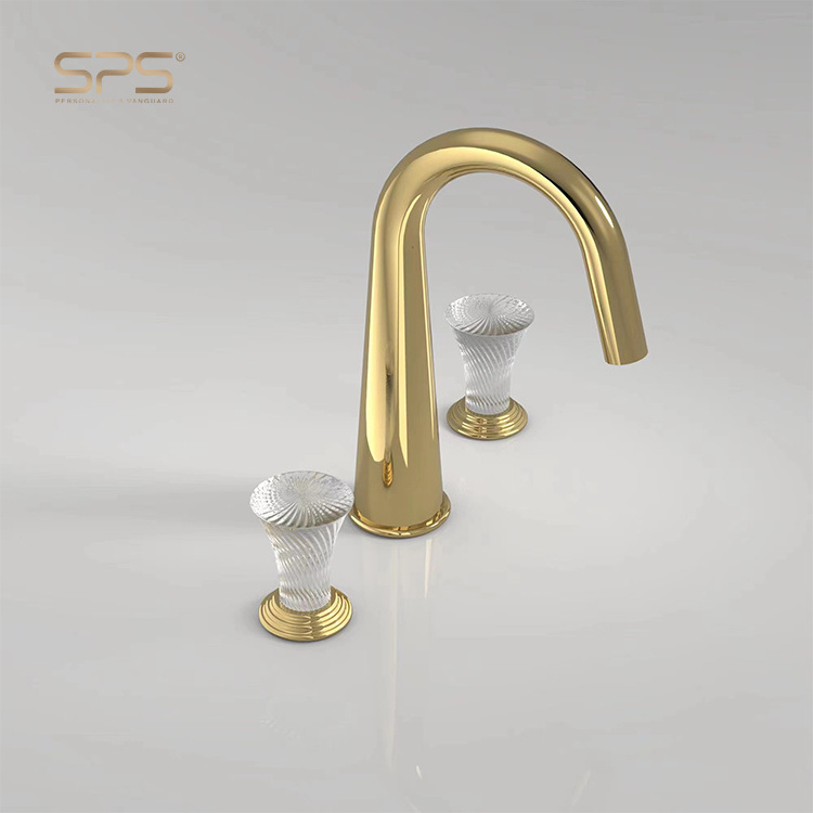 A7038 Deluxe Bronze Faucet Widespread 3 Hole Sink Faucets Deck Mounted Bathroom Basin Water Mixer Taps For Showers And Sinks