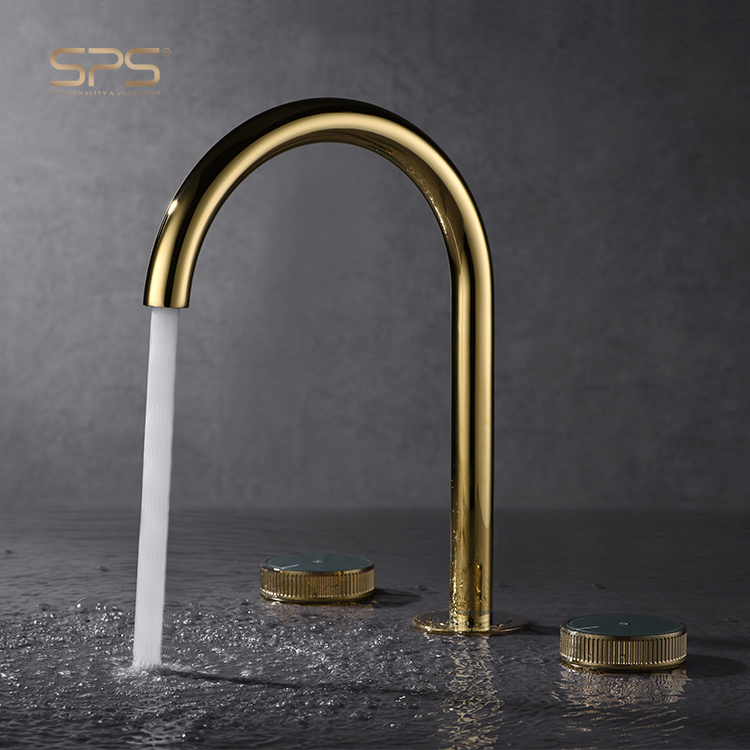 A2066 Luxury Whirling Switch Basin Faucet Rose Gold Hot and Cold Dual Handle Brass Taps Bathroom Sinks Basin Mixer Tap Faucet