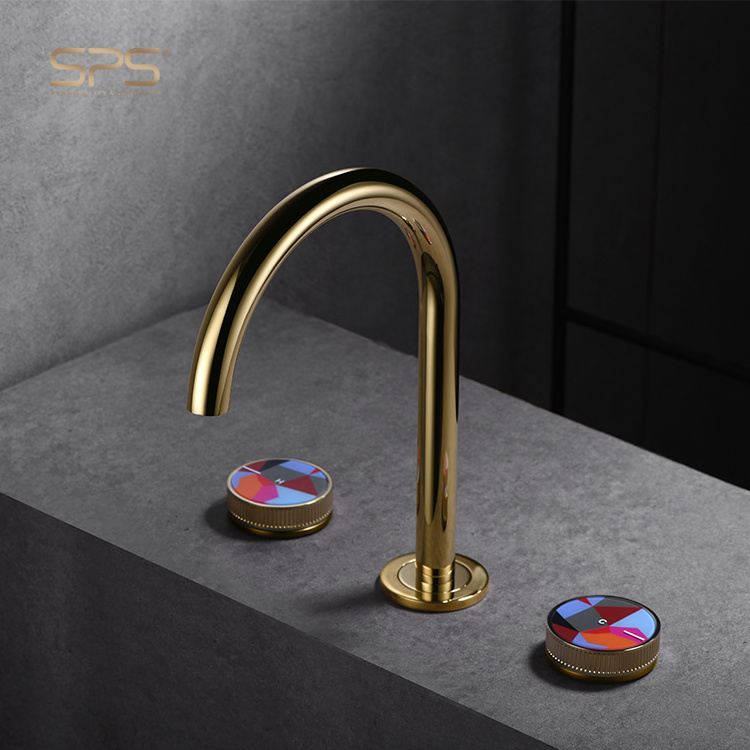 A2066 Creative basin faucets bathroom hot cold mixer goose neck water taps washroom countertop sink faucet rose gold new design