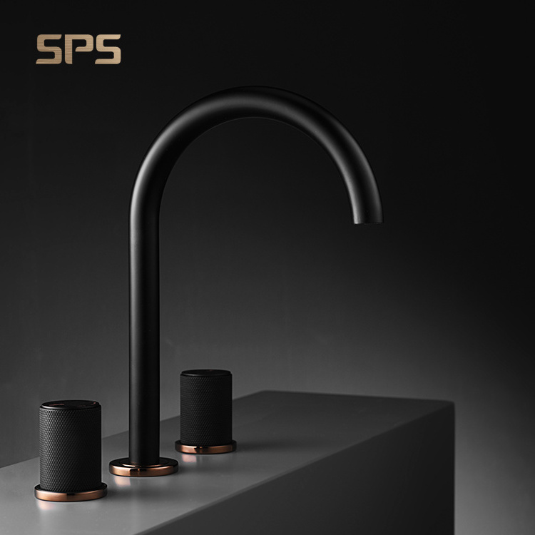 A2034 Luxury Sink Faucet Bathroom Mixer Brass Material Water Tap Gold Black Faucets, Mixers & Taps