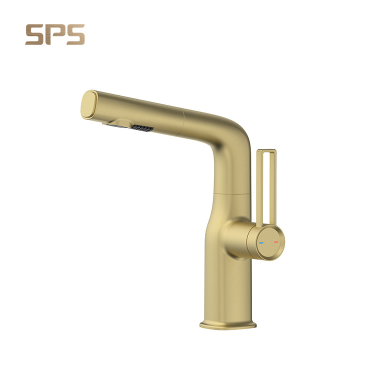 A8141 Pull Out and Pull Up Faucet Multi-function Bathroom Hot Cold Water Taps Brass Body Sink Faucets Washroom Basin Mixer