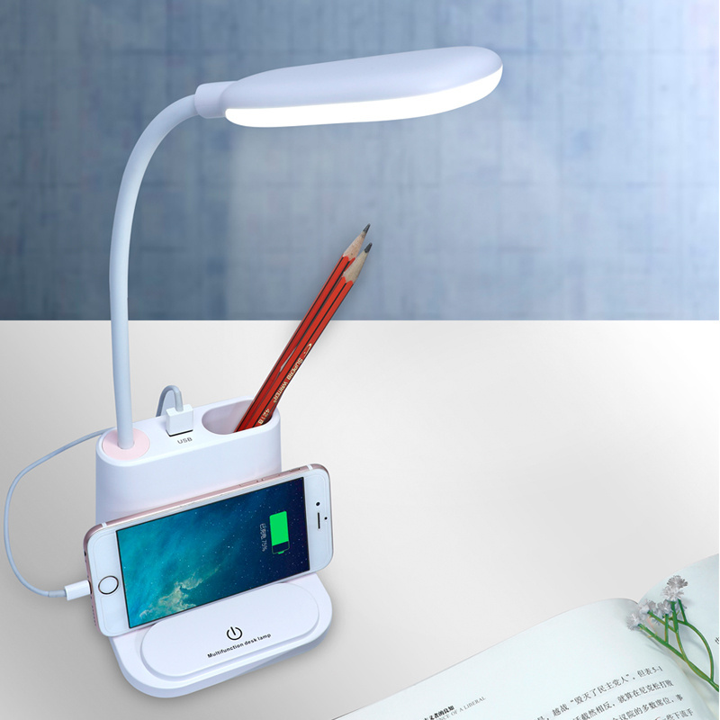 Smart home School dadget promotion gift Fashion Folding LED Desk Reading USB Charging  Lamp light with Phone Holder for Student