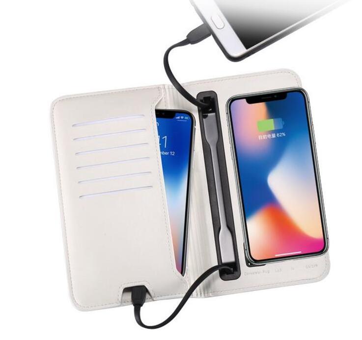 2022 best gift wireless charger  power bank with multi-function wallet fast charger power bank