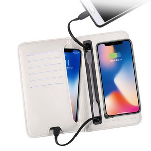 2022 best gift wireless charger  power bank with multi-function wallet fast charger power bank