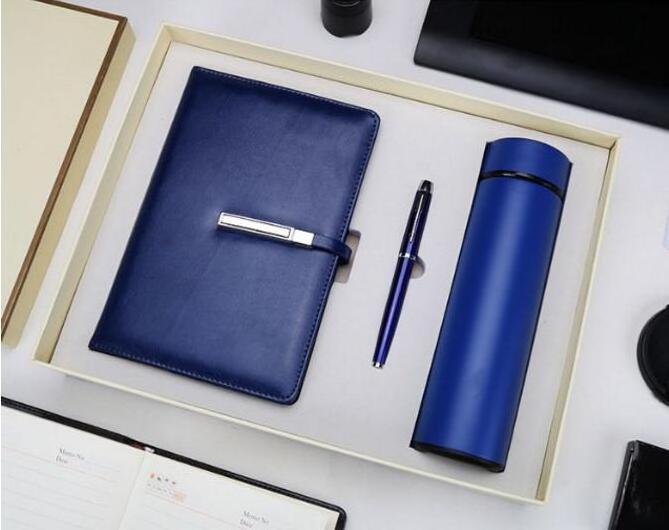 Promotional Activities school Graduation anniversary  Business corporate hot item Vacuum Bottle+Notebook+pen Gifts Set