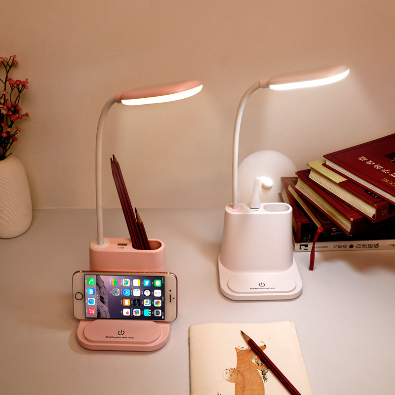 Smart home School dadget promotion gift Fashion Folding LED Desk Reading USB Charging  Lamp light with Phone Holder for Student