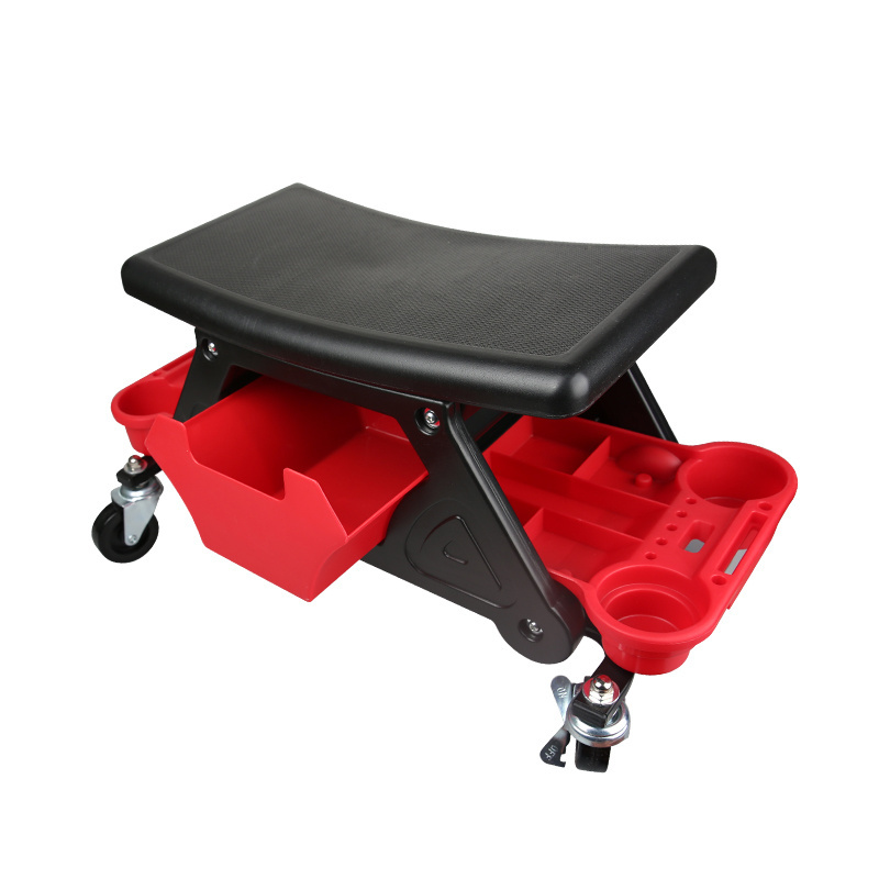 SPS Heavy Duty Premium Car Repair Tool Stool Car Detailing Creeper Seat With Extra Storage Trays