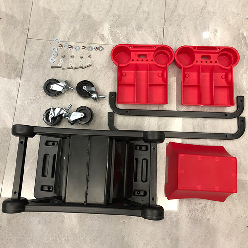 SPS Heavy Duty Premium Car Repair Tool Stool Car Detailing Creeper Seat With Extra Storage Trays