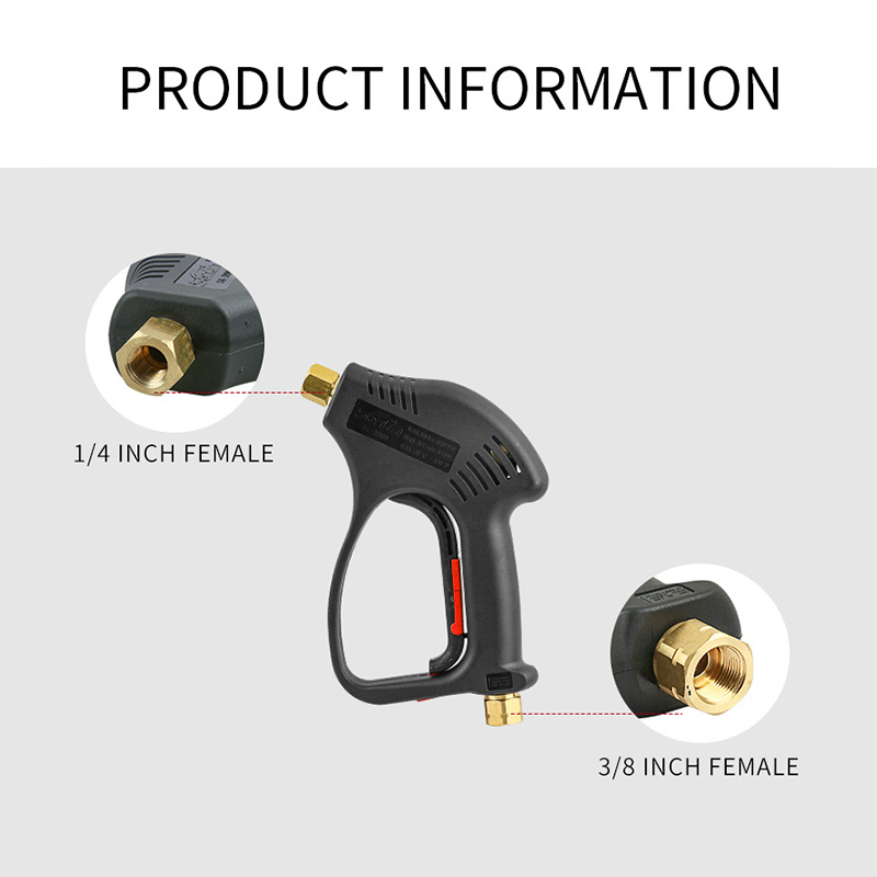 SPS High Pressure Water Jet Cleaning Gun For Car Wash Short Spray Gun Pressure Car Washer Accessory