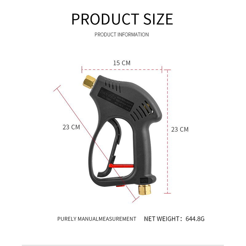 SPS High Pressure Water Jet Cleaning Gun For Car Wash Short Spray Gun Pressure Car Washer Accessory