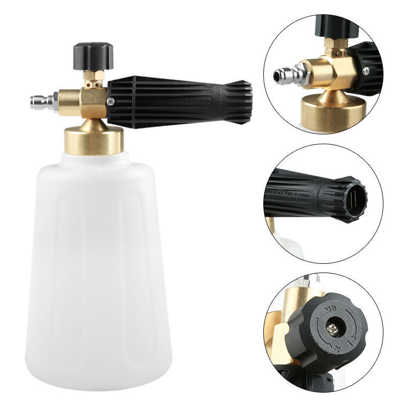 SPS Reusable Hydraulic Hose Fittings 2L Snow Foam Lance Car Wash Adjustable Nozzle White Bottle Foam Cannon