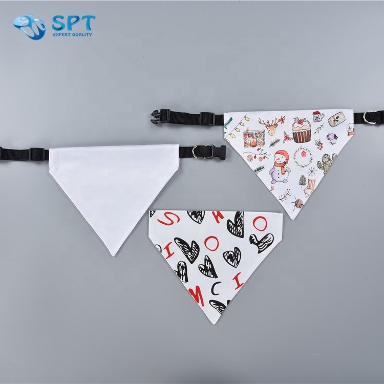 Washable Blank Elastic Pet Triangle Scarf for Sublimation Printing Dog Christmas Bandana with Collars