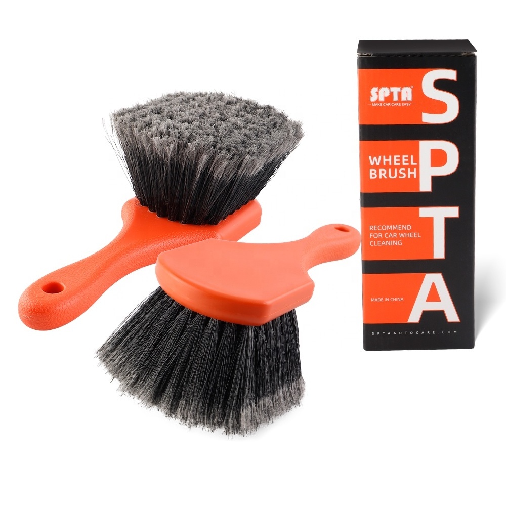 SPTA Soft Tip Bristle Wheel Brush Tire&Rim Cleaning Brush Auto Exterior Surface Washing Brush For Auto Detailing