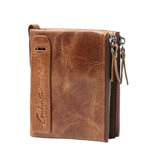 GUBINTU Genuine Crazy Horse Leather Men Wallet Short Coin Purse Small Vintage Wallets Brand High Quality Designer carteira