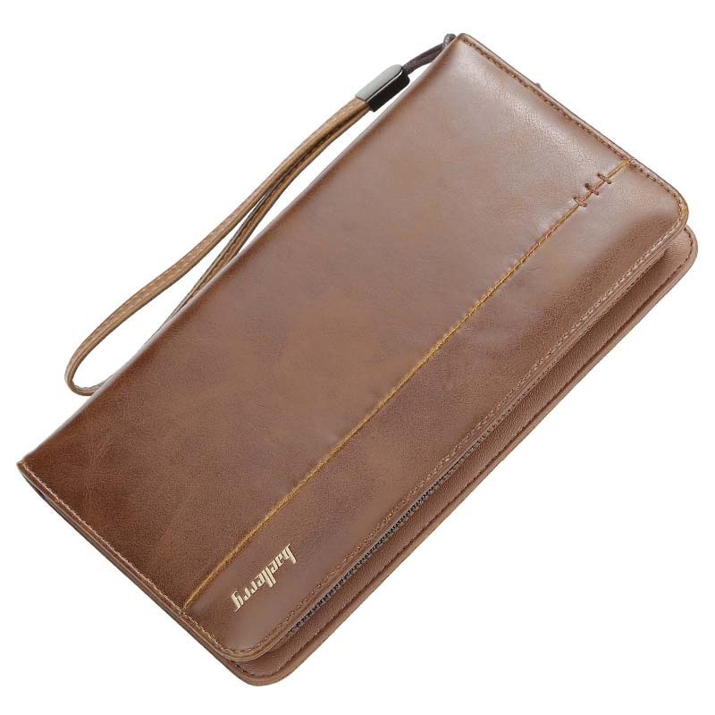 Baellerry Luxury Brand Men's Wallets  Long Purse Male Clutch PU Leather Zippers Wallet Men Business Wallet Coin Purse