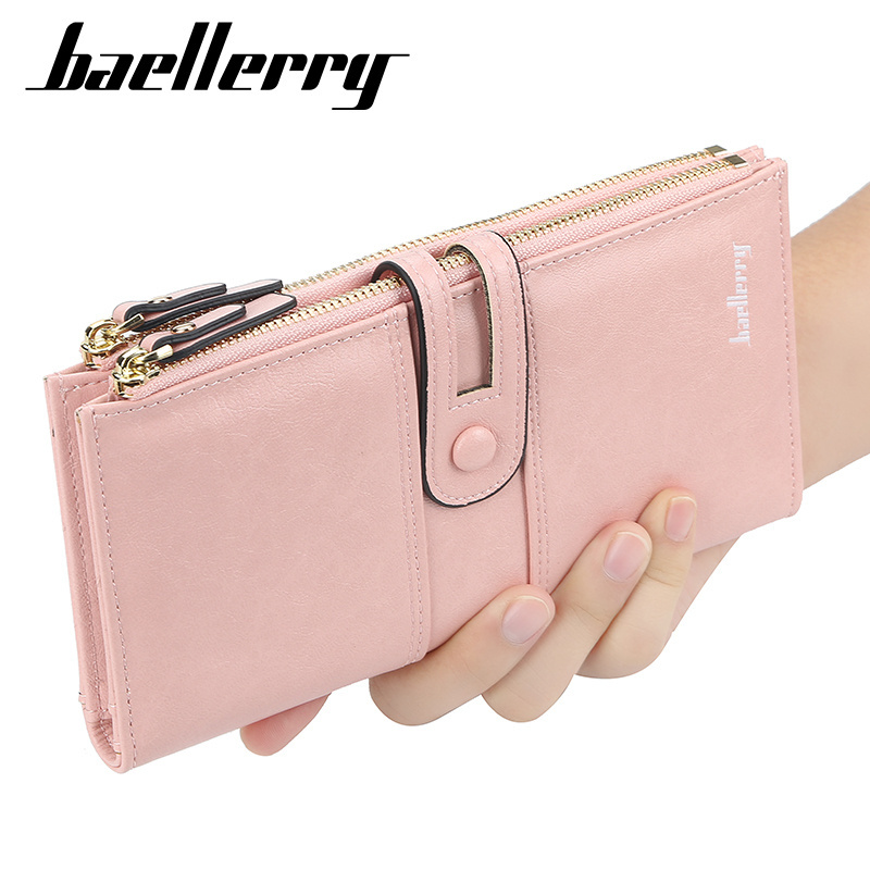 Baellery 1825 Brand Women Wallets Fashion Long Leather Top Quality Card Holder Money Bag Female Vintage Purse Zipper&Hasp Wallet