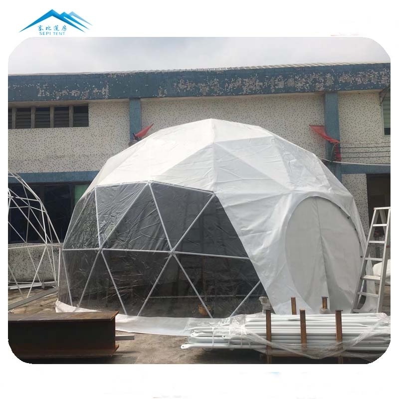 Luxury hotel waterproof geodesic dome kit glamping 6m dome tents house