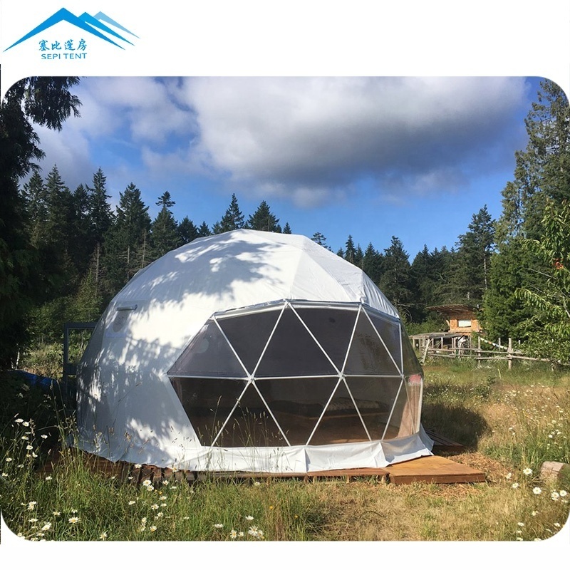 Polycarbonate dome geodesic domes heated igloo tent with skylight