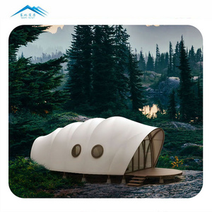 Prefabricated domo glamping tiny hut tent houses romania PVDF insulation cover hotel room resort shell glamping tents