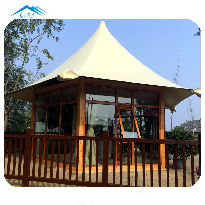 Prefabricated Lodge  House Garden luxury tents hotel resort glamping Presidential Suite Tent For Mountain Resort