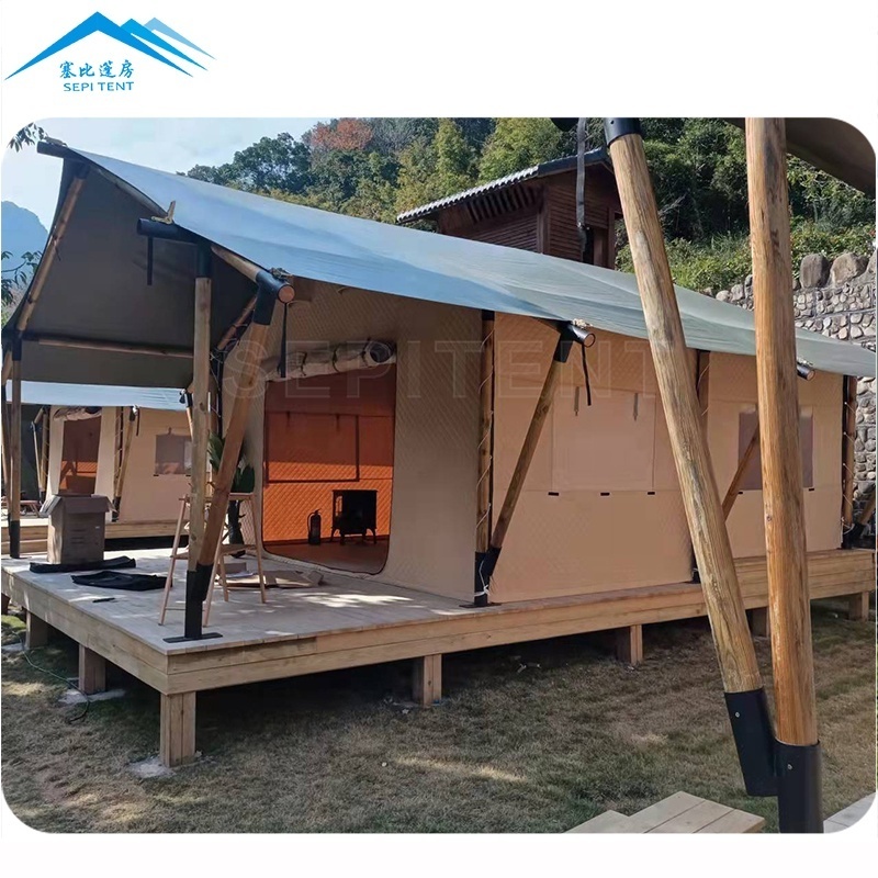 New design prefabricated house waterproof luxury glamping tent hotel african safari lodge tents