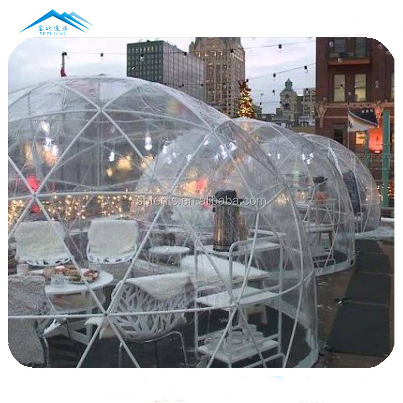 Customized Outdoor Glamping Camping Waterproof Garden Clear Plastic PVC Gazebo Transparent Sphere Igloo Dome Geodesic Dome Tents