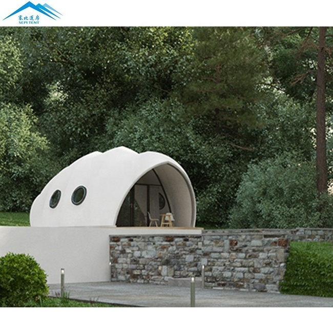 Prefabricated domo glamping tiny hut tent houses romania PVDF insulation cover hotel room resort shell glamping tents