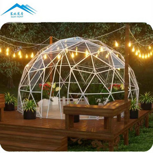 Customized Round Glamping Waterproof Outdoor Transparent Geodesic Sphere Gazebo Plastic Clear Backyard Dome Tent Igloo For Sale