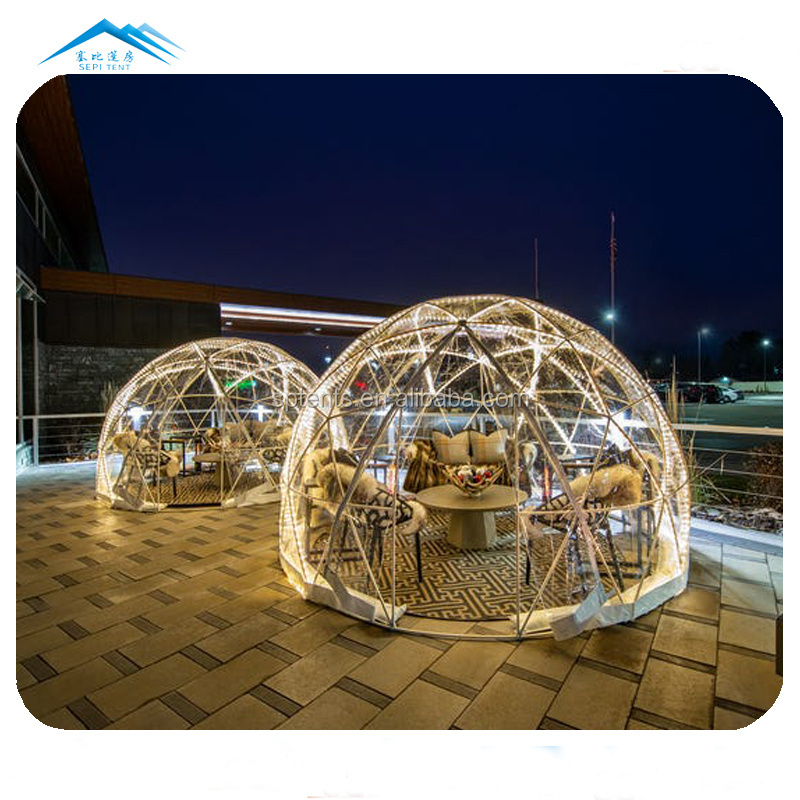 Customize Waterproof Luxury Glamping Camping Clear Igloo Geodesic Transparent Dome Tent For Backyard Garden Decoration Dome Tent