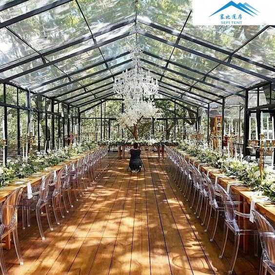 Factory Price 2024 New Luxury 20x30 20x40 Big Outdoor PVC Marquee Clear Top Tent Aluminum Frame Wedding Party Tent For Sale