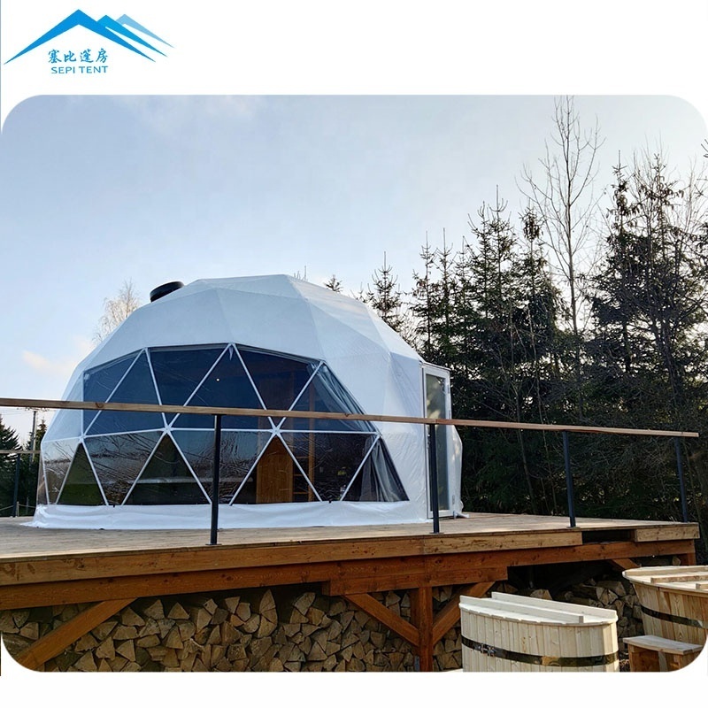 Polycarbonate dome geodesic domes heated igloo tent with skylight