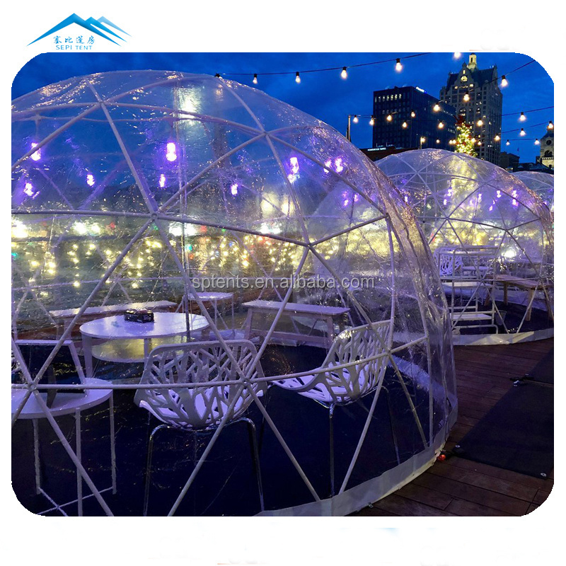 Customize Waterproof Luxury Glamping Camping Clear Igloo Geodesic Transparent Dome Tent For Backyard Garden Decoration Dome Tent