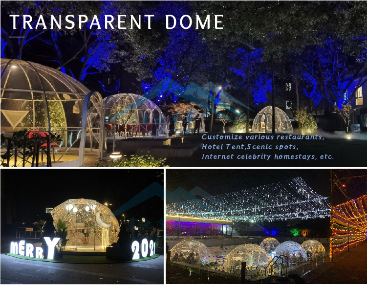 Outdoor Pvc Clear Restaurant Geodesic Igloo Dome Tent For Dining Wedding Camping Party Geodesic Dome Tent