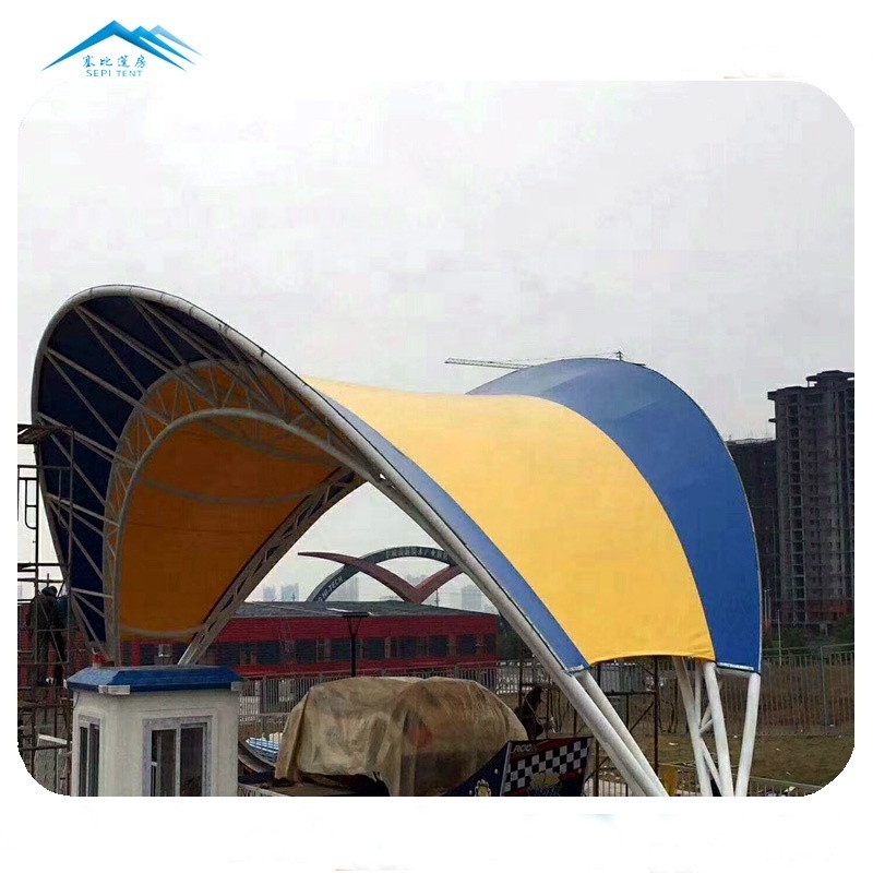 Architecture Steel Roof Membrane Structure Car Parking Canopy/Car PVC/PVDF Shed