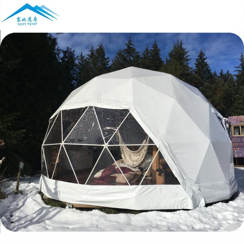 Luxury hotel waterproof geodesic dome kit glamping 6m dome tents house