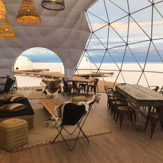 Custom 2024 New Arrival Luxury Outdoor Hotel Dome House Steel PVC Prefab Glamping Tent Igloo Glass Geodesic Dome Tent