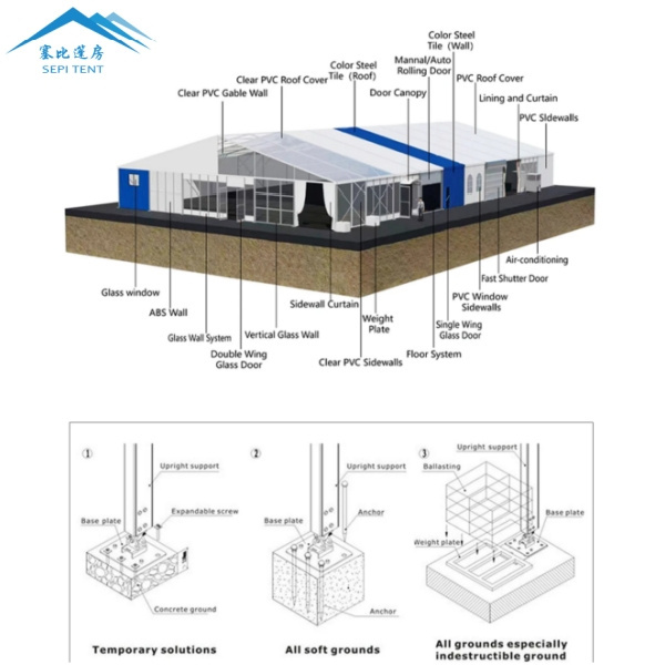 Sepi 2024 New White 10x30m Luxury Outdoor Heavy Duty Wedding Party Marquee Tent For Event