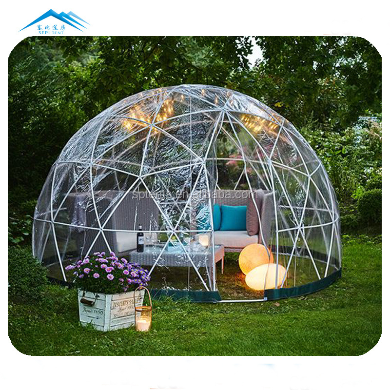 Outdoor Pvc Clear Restaurant Geodesic Igloo Dome Tent For Dining Wedding Camping Party Geodesic Dome Tent