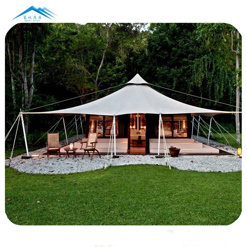 Unique design outdoor hotel room tent waterproof roof awning canopy tensile membrane fabric structure for resort