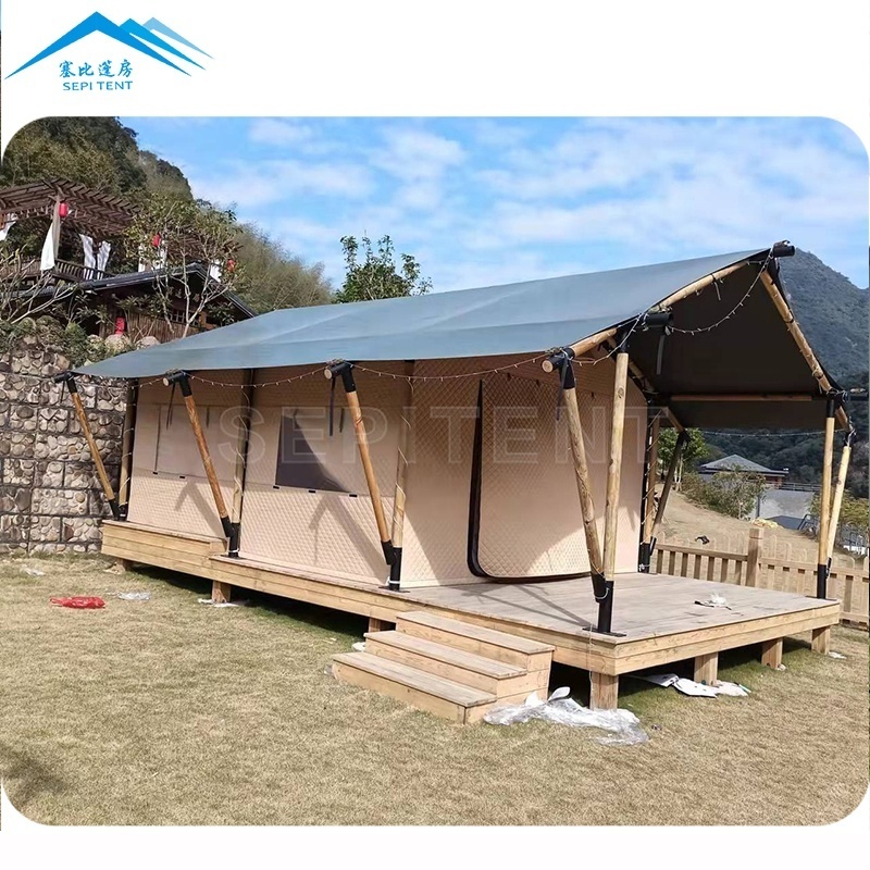 New design prefabricated house waterproof luxury glamping tent hotel african safari lodge tents